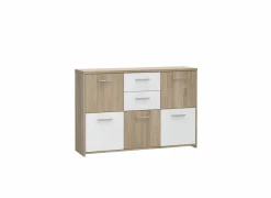 Kast Best Chest 114x30x78cm - decor - sonoma eik & wit