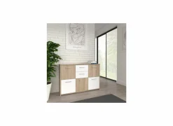 Kast Best Chest 114x30x78cm - decor - sonoma eik & wit