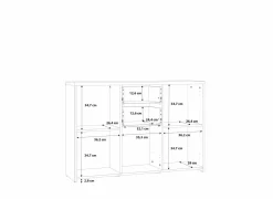 Kast Best Chest 114x30x78cm - decor - sonoma eik & wit