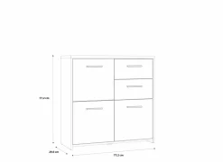 Kast Best Chest 77x30x78cm - decor - sonoma eik & wit