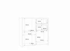 Kast Best Chest 77x30x78cm - decor - sonoma eik & wit