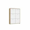 Kast Best Chest 77x30x113cm - decor - artisanale eik & wit