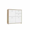 Kast Best Chest 77x30x78cm - decor - artisanale eik & wit