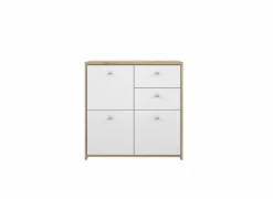 Kast Best Chest 77x30x78cm - decor - artisanale eik & wit