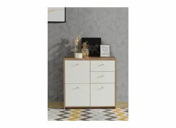 Kast Best Chest 77x30x78cm - decor - artisanale eik & wit
