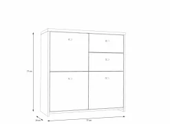 Kast Best Chest 77x30x78cm - decor - artisanale eik & wit