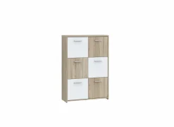 Kast Best Chest 77x30x113cm - decor  - sonoma eik & wit