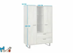 Kast Como 2 120cm - melamine - humus eik