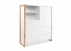 Kast Denver 120x40x139cm - decor - wit & artisanale eik