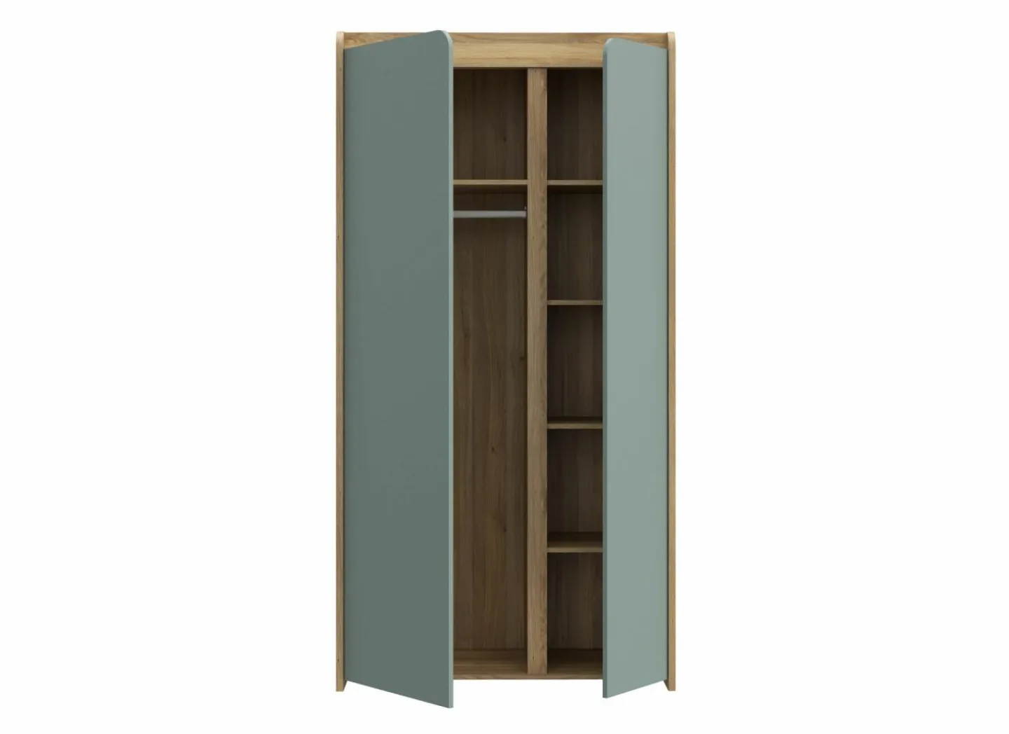 Kast Hoa 105x53x205 - decor - mauvella eik & groen