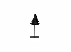 Kerstboom op voet H40cm - hout massief & metaal - zwart