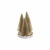 Kerstboom set van 3 op houten schijf H20cm