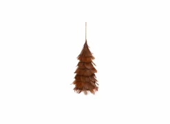 Kerstboom veren H17cm bruin