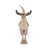 J line Kerstdecoratie Eland Telescopische bont 16x15x87cm - polyester - ecru