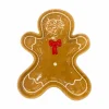 Kerstdecoratie Gingerman Bord 25,5x20,5x2,5 - dolomiet - karamelbruin