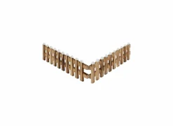 Kerstdecoratie Houten Hek met Sneeuw H10cm bruin