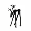 Kerstdecoratie Rendier 17xH17cm - metaal - zwart