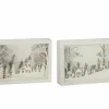 Kerstdecoratie 60x21,5x7cm - PVC & glas - wit & zilver