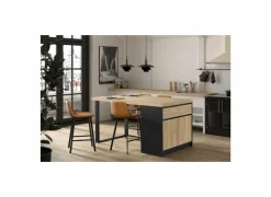 Keukeneiland Ilotfon 230x100cm - melamine - french oak & nox