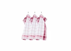 Tiseco Keukenhanddoek Pharao 70x50cm rood set van 3