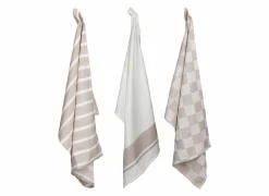 Cosy & Trendy Keukenhanddoek Stoff 70x50cm - katoen - zand set van 3
