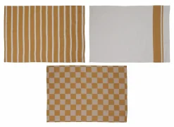 Cosy & Trendy Keukenhanddoek Stoff 70x50cm - katoen - amber set van 3