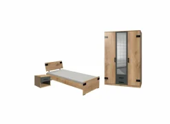 Kinderkamer Liverpool met bed 90x200cm - kleerkast 135cm en 1 nachtkastje