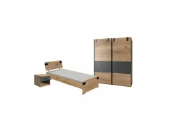 Kinderkamer Liverpool met bed 90x200cm -  schuifdeurkast 135cm en 1 nachtkastje
