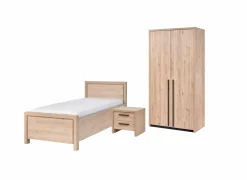 Kinderkamer met bed 90x200cm - kleerkast 112cm en 1 nachtkastje