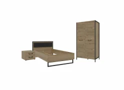 Kinderkamer met bed 120x200cm - kleerkast 109cm en 1 nachtkastje