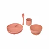 Kinderservies 4-delig - silicone - terracotta