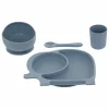Kinderservies Olifant 6-delig - silicone - blauw