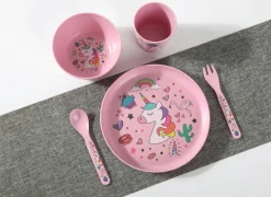Kinderservies RPET 5-delig - kunststof - roze