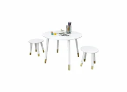 Kinderset tafel & 2 stoelen - MDF & hout - wit