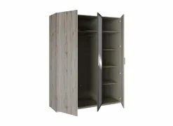 Kleerkast Adria 166cm - decor - zandeik & wolframgrijs