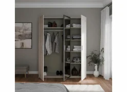 Kleerkast Adria 166cm - decor - zandeik & wolframgrijs