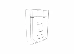 Kleerkast Cariba 135cm - decor - sanremo & wit