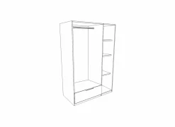 Kleerkast Charly 112cm - decor - acacia & wit