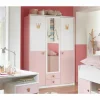 Kleerkast Cindy 139cm - decor - roze & wit