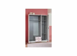 Kleerkast Cindy 139cm - decor - roze & wit