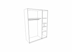 Kleerkast Clif 156cm - decor - old wood & beton