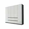 Kleerkast 226cm - decor - alpinewit/grijs