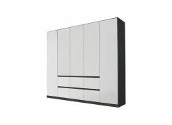 Kleerkast 226cm - decor - alpinewit/grijs