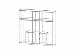 Kleerkast 226cm - decor - alpinewit/grijs