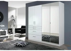 Kleerkast 181cm - decor - hoogglans wit