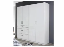 Kleerkast 181cm - decor - hoogglans wit