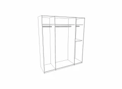 Kleerkast 181cm - decor - metallic grijs & artisanale eik