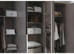 Kleerkast 226cm - decor - metallic grijs & artisanale eik