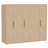 Kleerkast 257cm - melamine - brushed sand oak nature