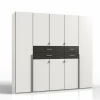 Kleerkast Denver 225cm - decor - wit & carbon eik